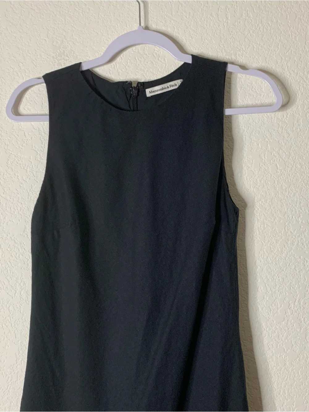 Abercrombie & fitch womens black High-Neck Linen-Blend Maxi Dress S